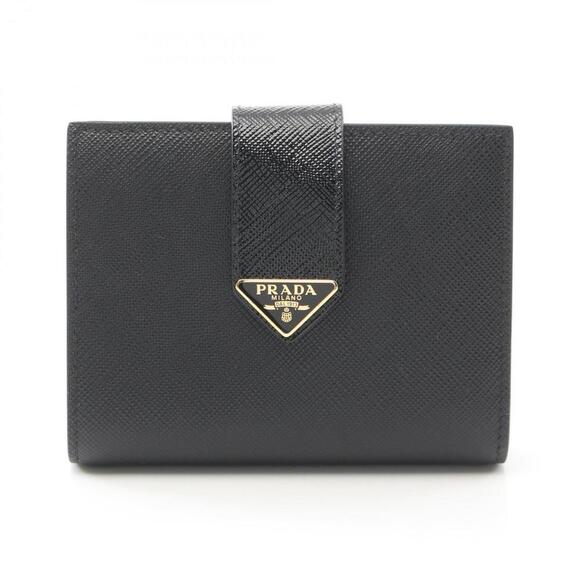 PRADA Black Leather Saffiano Wallet - Picture 1 of 8